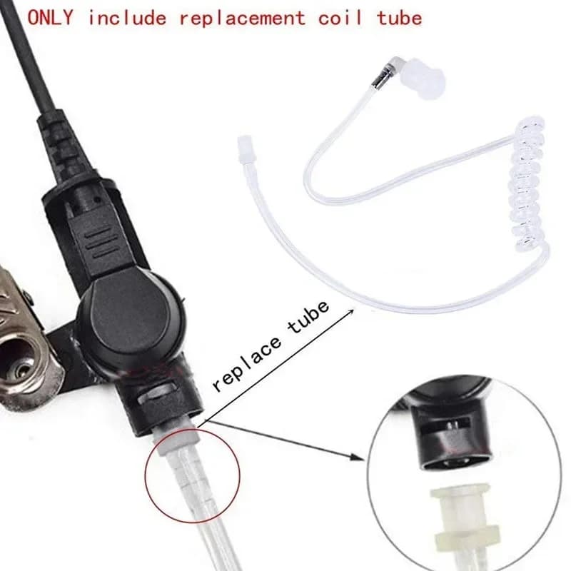 1 Pezzo Auricolare Trasparente con Tubo Acustico a Spirale per Radio Bidirezionale Walkie Talkie, Accessori per Cuffie