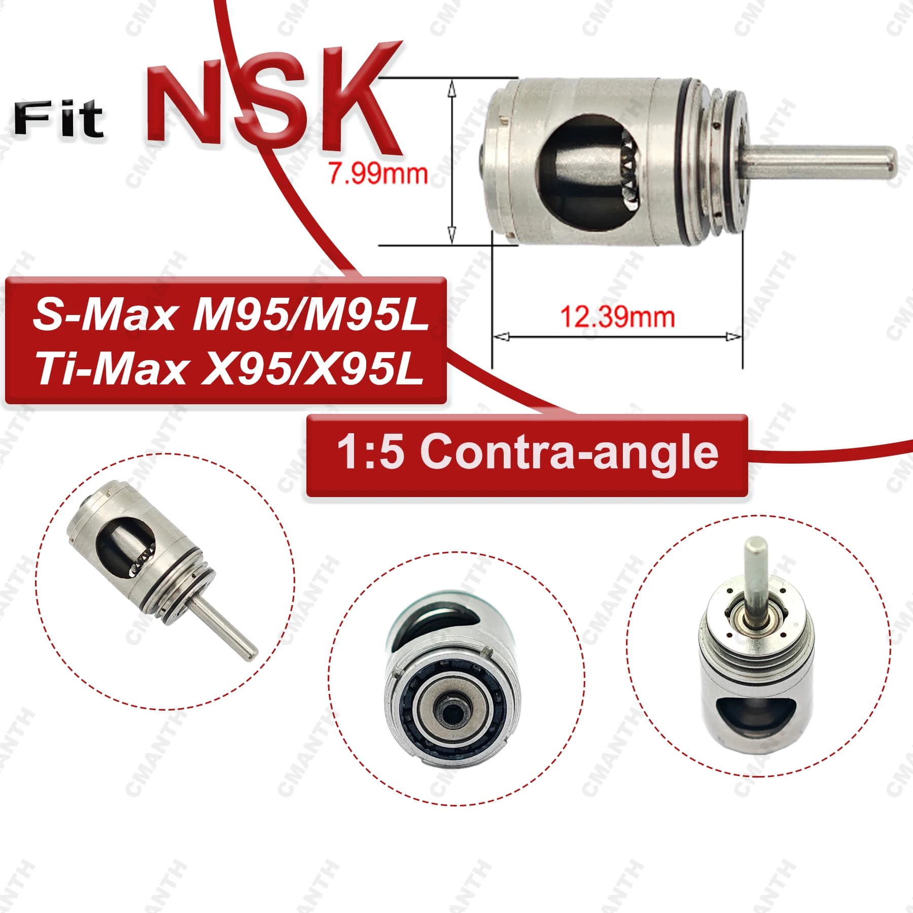 Cartuccia dentale Rotore d'aria per manipolo NSK 1:5 S-Max M95L / M95 Ti-Max X95L/X95 Manipolo a bassa velocità Accessori per odontoiatria