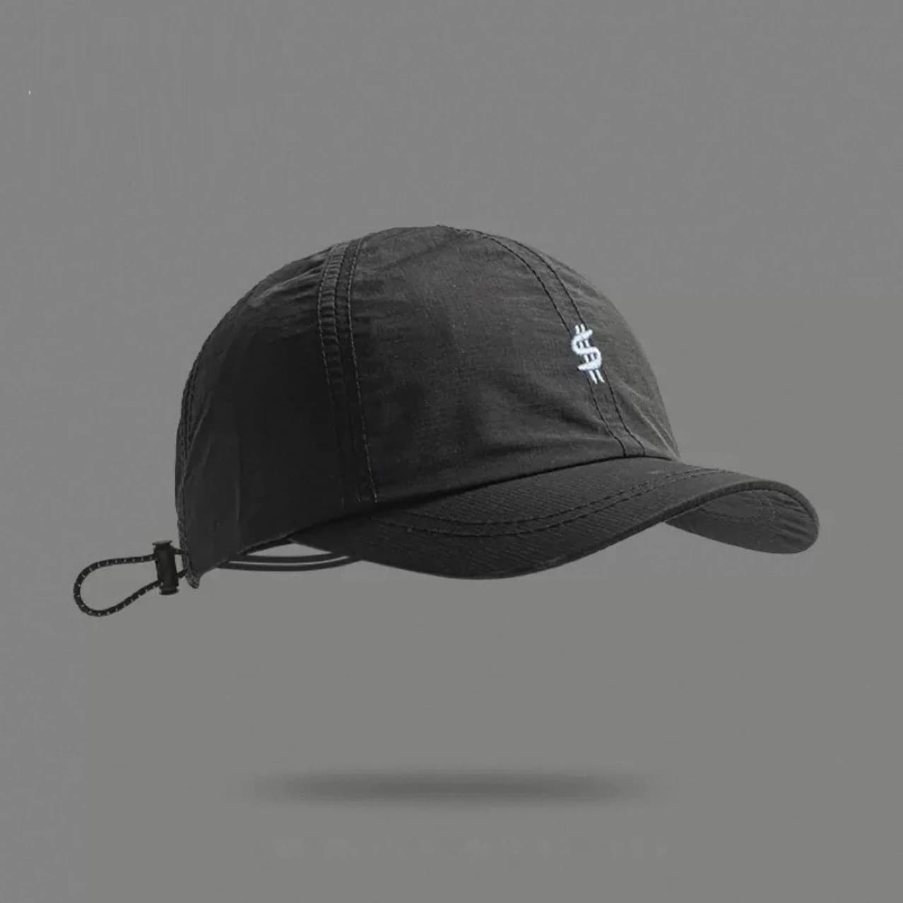 Cappellino da baseball sportivo casual da esterno, alla moda, tinta unita, ad asciugatura rapida, impermeabile, con lettere cucite, regolabile, ideale per il commuting.