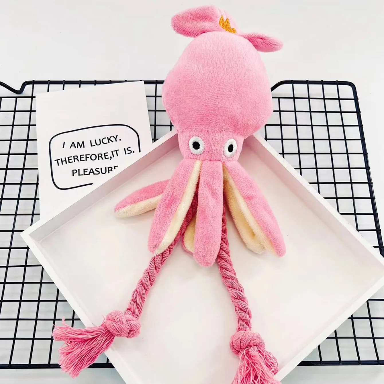 Calamari Cucciolo di Cane Da Masticare Per La Bella Rosa Pulizia Dei Denti Giocattoli Per Animali Domestici Polpo Giocattoli di Peluche Forniture BB Piccolo Carino Corda Giocattolo Cane Squeak