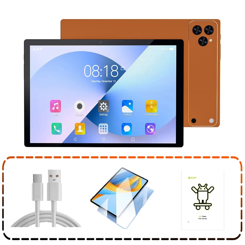 Tablet Android 13, 10,1 pollici 6 GB+64 GB, 1 TB espandibile, schermo ad alta definizione 1280x800, sottile, leggero e durevole, 6000 mAh