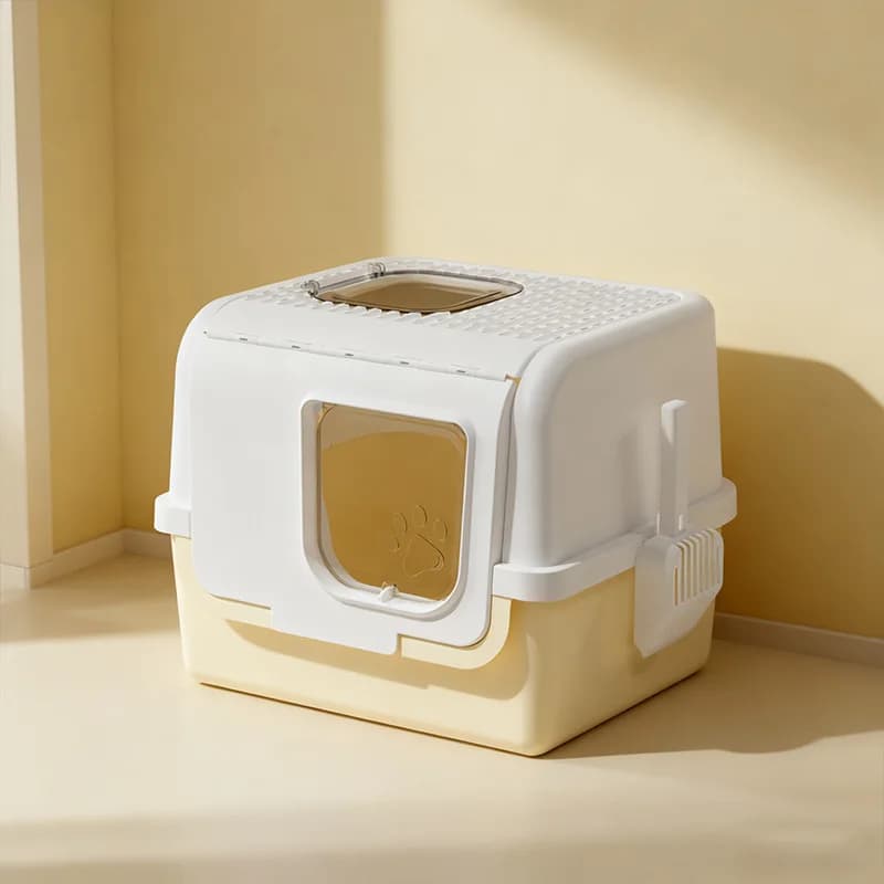 Grande lettiera per gatti completamente chiusa Anti spruzzi Controllo degli odori Design a doppia porta Ampia apertura Vassoio profondo A prova di perdite Dimensioni estese