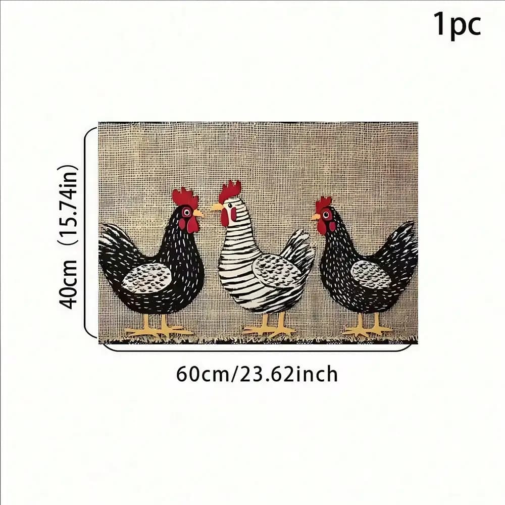 Rustic Farmhouse Chick - black and white squares (Beige)