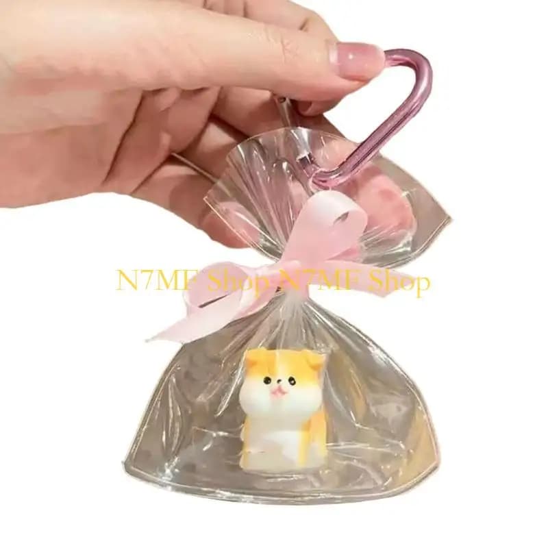 N7MF Handmade Keychain Transparent Case Keyring Camera Camera Phone Cordino Backpack Decoration for