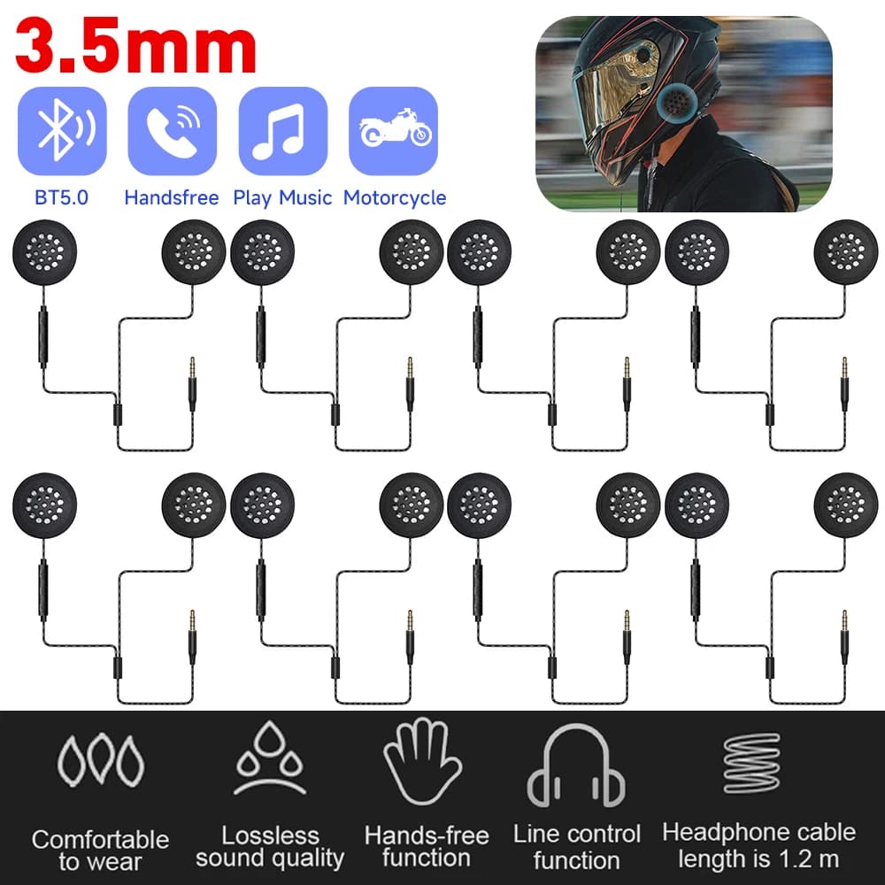 Headphones for motorcycle helmet Auxiliary stereo wireless anti-interference Music player HiFi Speaker Headphones for motorcycle with 3.5 mm door