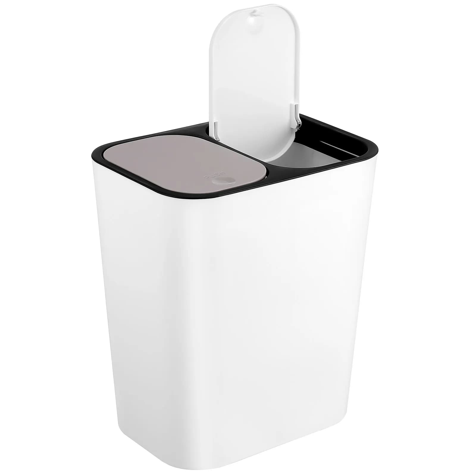 15L Waste Garbage Bin Divided Trash Cans Dual Double Barrel Small Garbage For Kitchen Home Restaurant Recycling Rubbish Bin