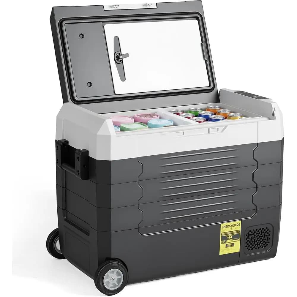 Frigorifero Portatile per Auto a Doppia Zona da 53QT con Ruote e Tagliere, Controllo Smart Bluetooth, -4°C ℉ fino a 68 ℉ Intervallo di temperatura, 1