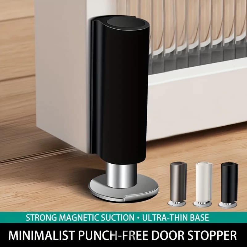 Fermaporta magnetico bianco latte, nero, senza chiodi, per base porta, accessori per porte, per prevenire il richiamo della porta, blocco ammortizzatore