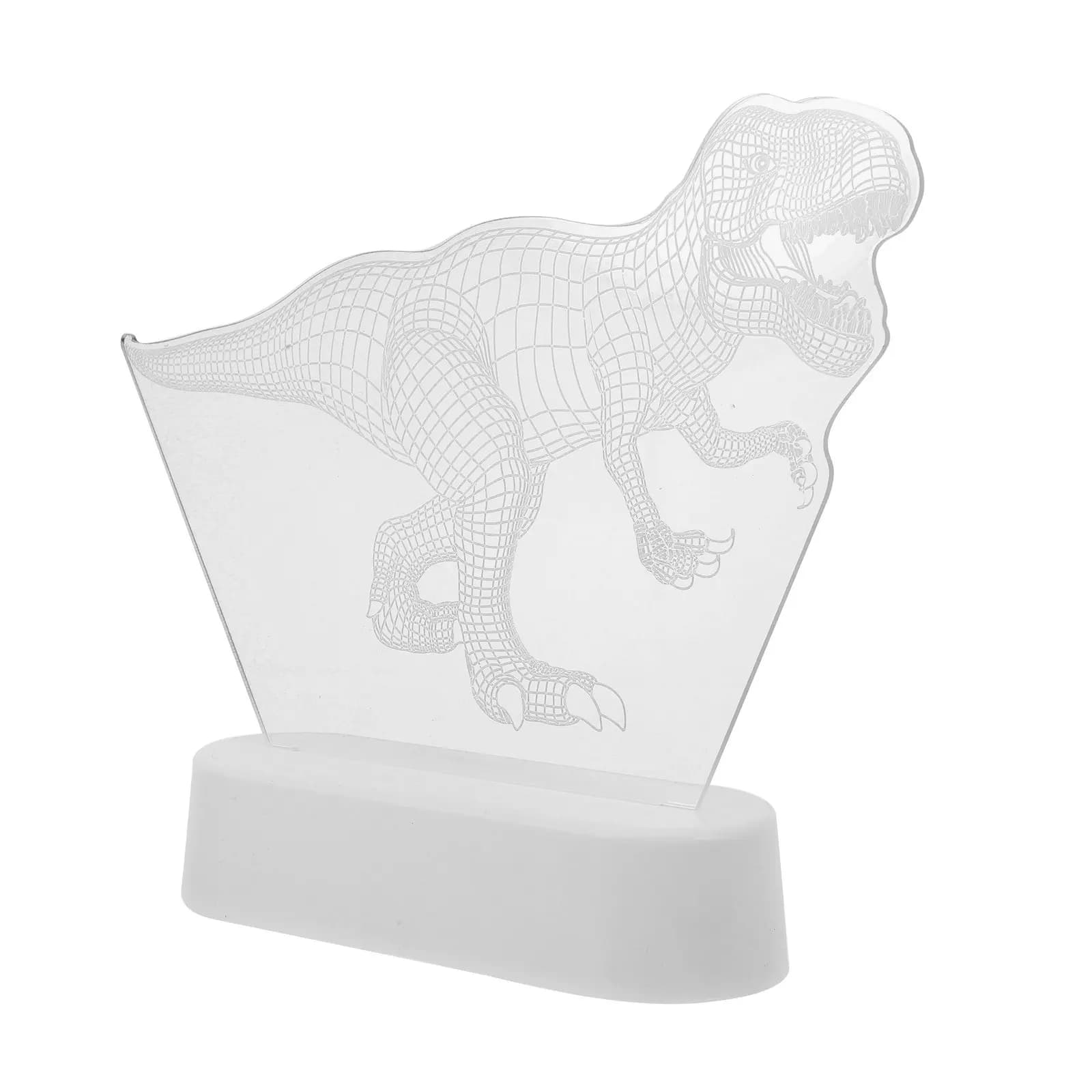 Lampada Notturna Dinosauro 3D LED, Luce da Comodino Portatile, Decorazione per Cameretta, Piccola Lampada da Tavolo Verde a Forma di Dinosauro