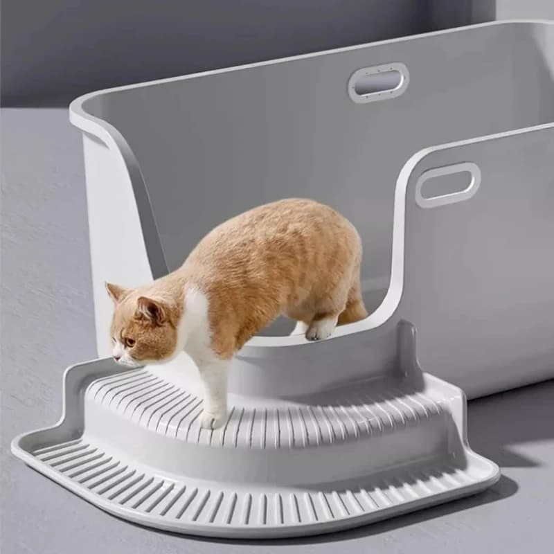 Lettiera semi-chiusa per gatti Sabbiera spaziale supergrande per gatti Salita di tipo U Padelle per gatti Scale multi-storia Vasino portatile per animali domestici