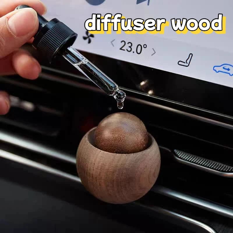 Diffusore di oli essenziali per la casa per auto Mini diffusore di aromi carino in legno Rotondo in legno massello fatto a mano Aroma per auto Decorazione domestica Diffusore Stick