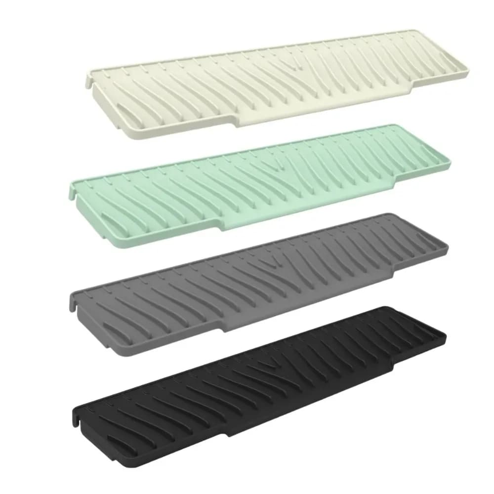 New Silicone Drain Mat Anti-slip 45cm Lengthen Sink Splash Guard Faucet Accessories Soap Rack for Bathroom
