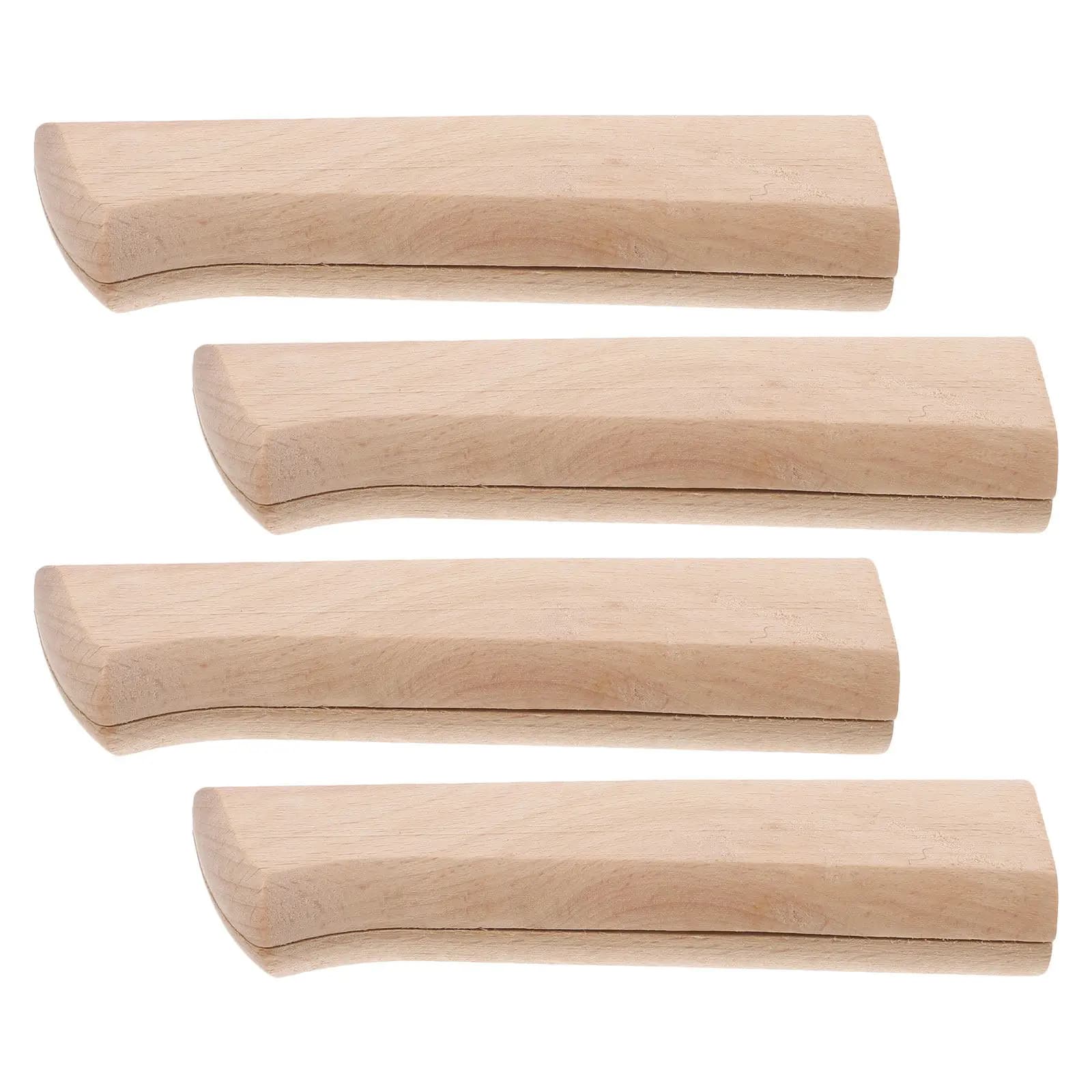Set of 4 Kitchen Knives Cooking Knives in Faggio Wood, Universal Ergonomic Grip for Chef, Sushi and Sashimi Knives