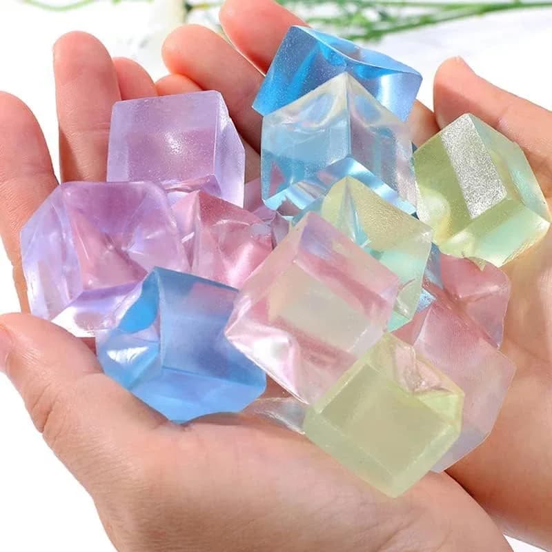 30-50 Pezzi Cubetti di Ghiaccio Squishy Antistress Giocattoli da Spremere per Adulti e Bambini, Gadget per Feste di Compleanno, Premi per la Classe, Giocattoli Antistress