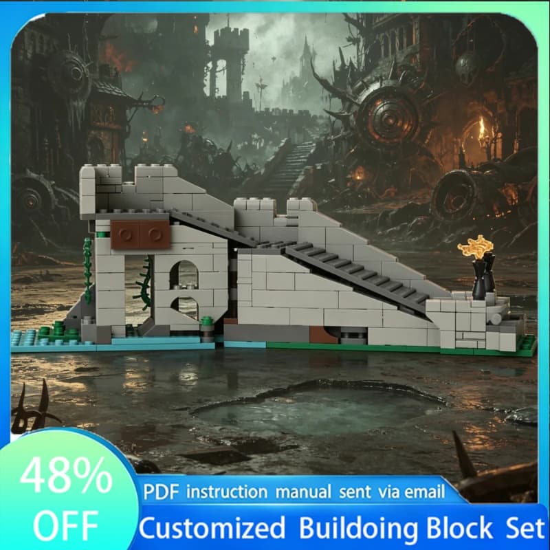 303PCS Lion Knight's Castle Ramp model DIY creative ideas Medieval Street View child Toy Assembly Puzzle birthday Gift Assembly