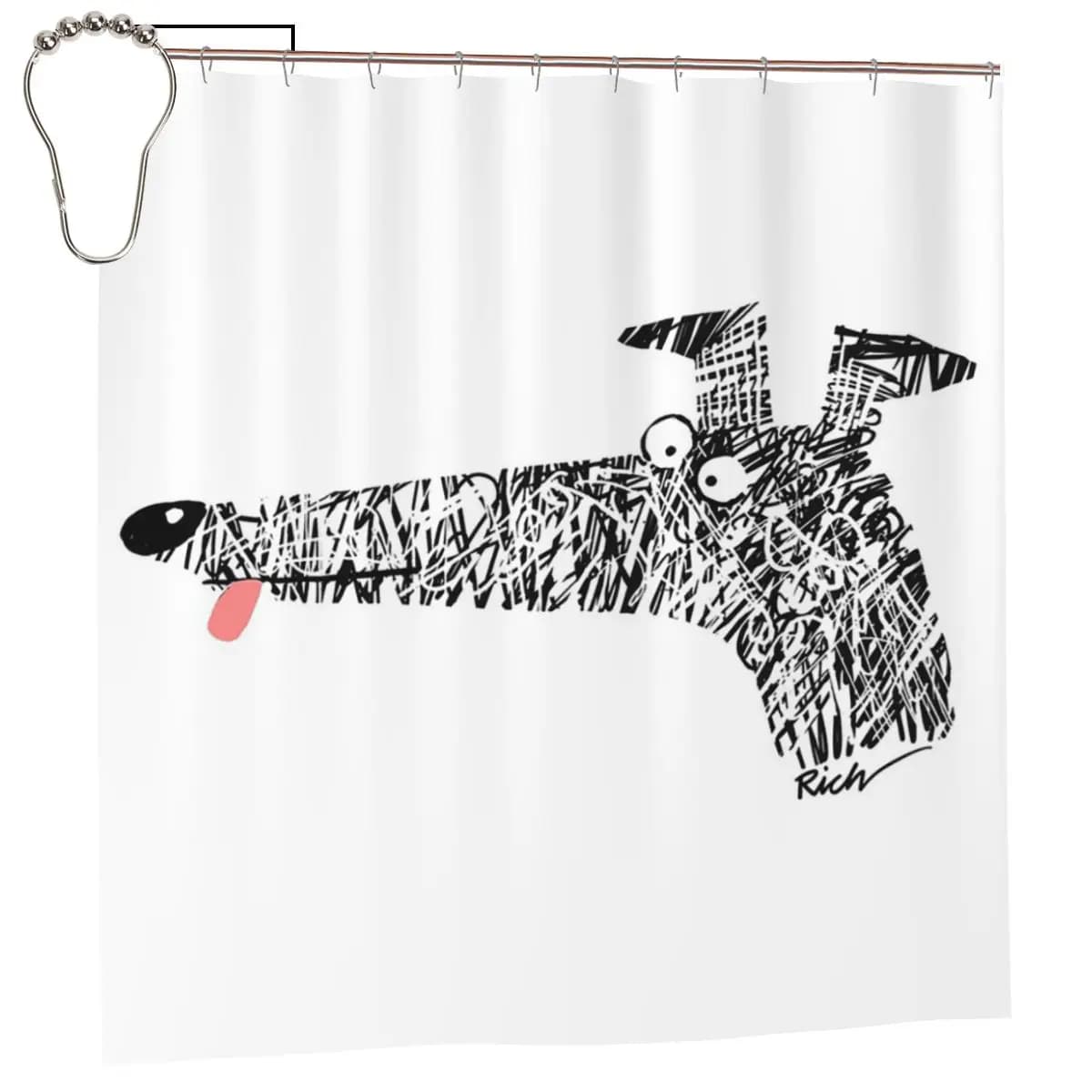 Tenda da doccia Scribblehound in poliestere impermeabile con ganci