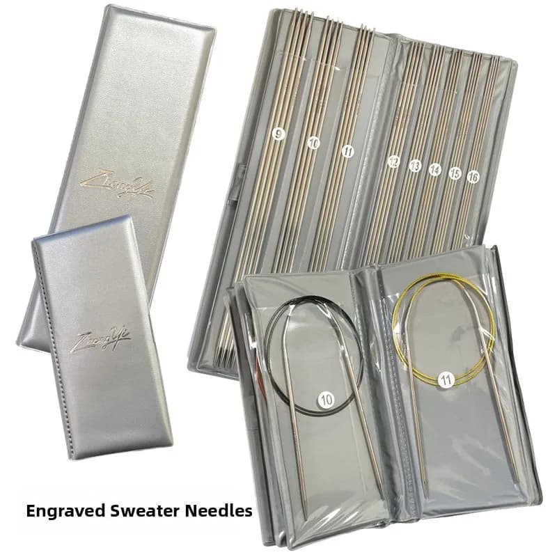 Set di aghi circolari in acciaio inossidabile con corda Enaved Kit di strumenti per maglieria maglione fatto a mano Tessili per la casa Materiali fai da te