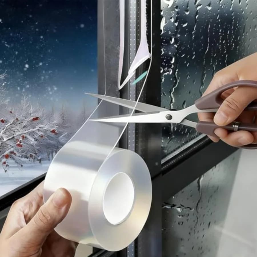 Window Sealing Tape Feet Transparent Window Insulation Waterproof Nano Draft Isolation Tape Clear Weather Stripping Caulk Tape