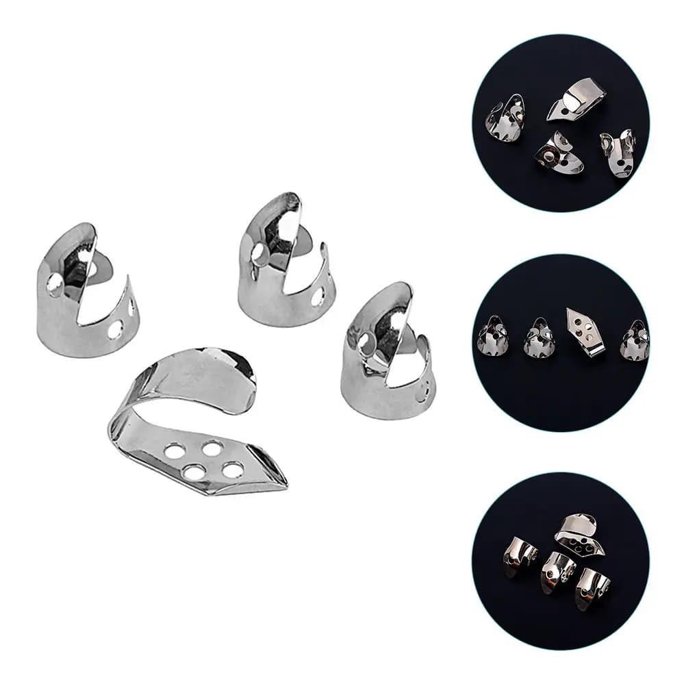 4 Pcs Finger Picks Nail for Guitar Nagelpicker Metal Gitarre Ukulele Fingerpicks