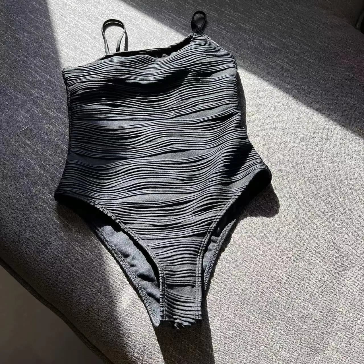 costume da bagno solido irregolare a costine sexy bikini interi Costumi da bagno costume da bagno a vita alta abiti da spiaggia body biquini tankini
