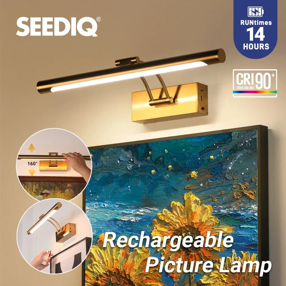 Lampada da parete a LED ricaricabile Lampada wireless da 40 cm Lampada da immagine 4400 mAh con lampada da parete interna con telecomando