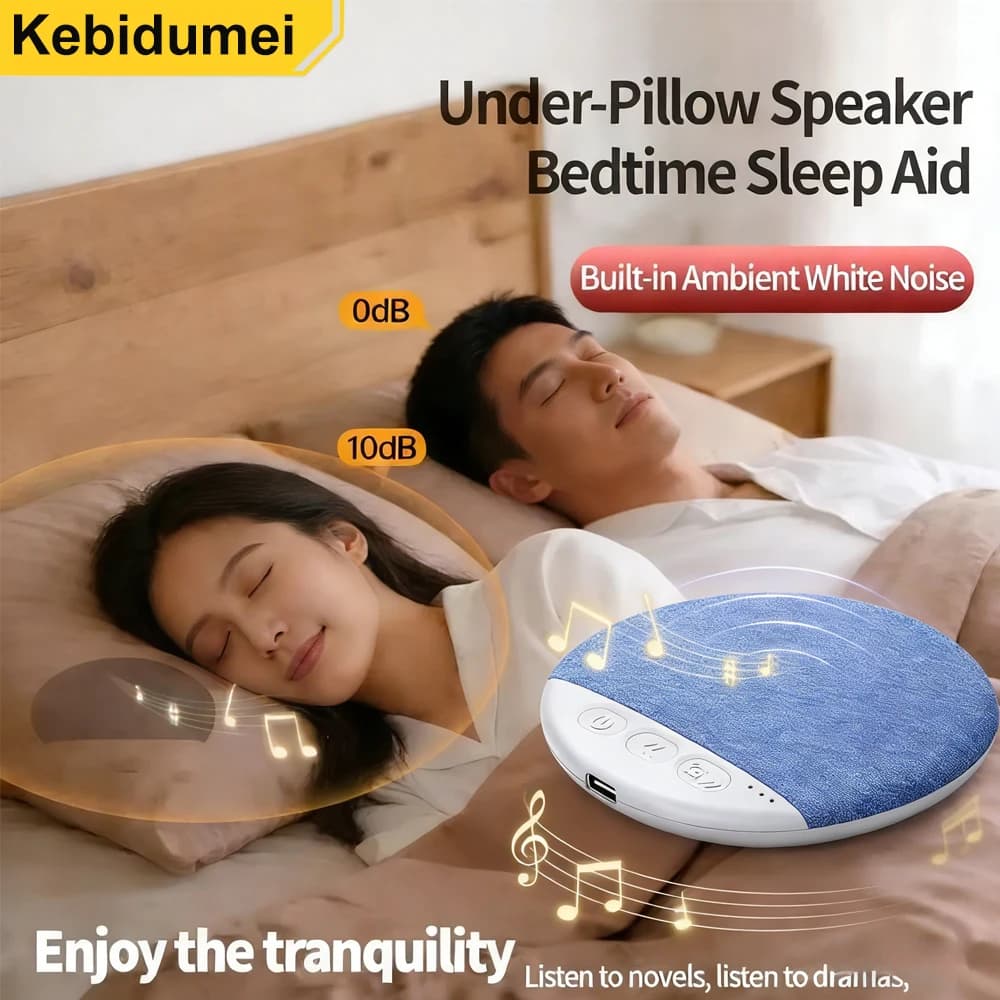 Altoparlante Bluetooth 5.4 da letto sotto il cuscino con rumore bianco e timer da 30/60/90 minuti per dormire