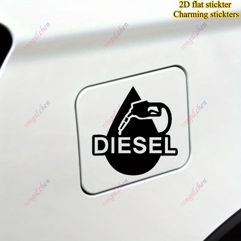 1pc 2D Flat DIESEL Fuel Nozzle Waterproof Vinyl Sticker For Car Fuel Cap Motorcycle Laptop Decor