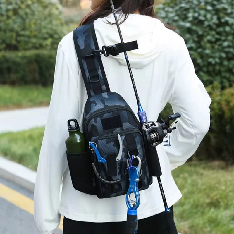 Tactical Fishing Bag Large Bearing Outdoor Sports Climbing Hiking Camping Fishing Bag with Marsupio Cannae With Esca Molle