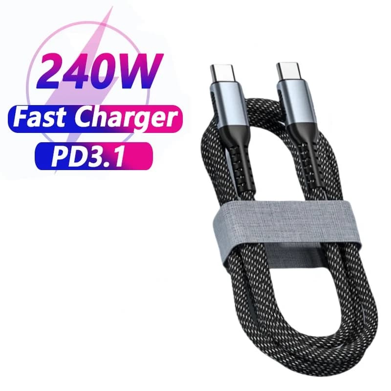 Cavo USB C da 240W cavo di alimentazione PD3.1 per MacBook Samsung S22 cavo Xiaomi da USB C a USB C PD cavo di tipo C a ricarica rapida 48 v5a