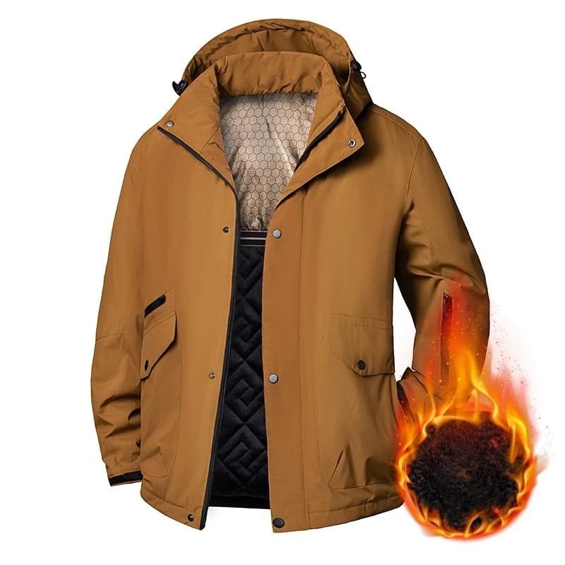Winter Men's Heated Fleece Parkas Warm Outdoor Windproof Detachable Hooded Jacket Men Waterproof Casual Puffer Jackets Male Coat
