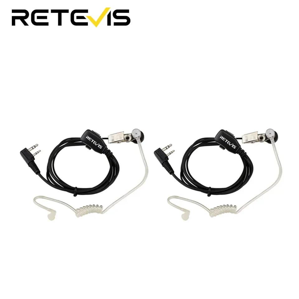 RETEVIS Tubo Acustico PTT Microfono 2Pin Cuffia Walkie Talkie Auricolare Per Kenwood TYT Baofeng UV-5R per Quansheng UV K5 RT622 Radio