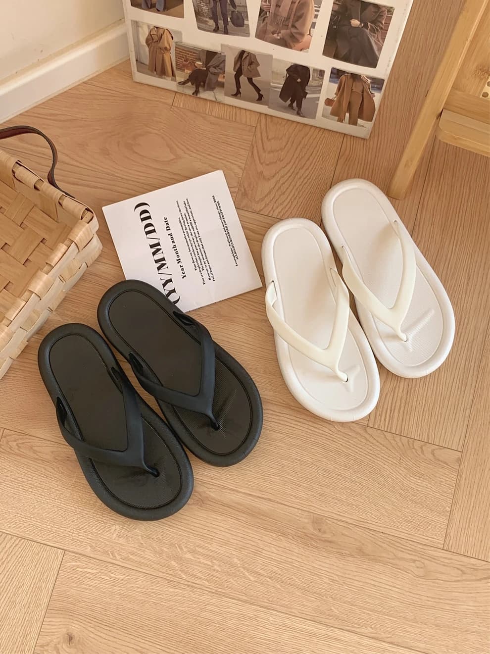 Korean Simple Beach Sandals Sle Flat Bot ex Summer Outdoor Wear Non-slip Slippers Comfortable flip-flops for the house