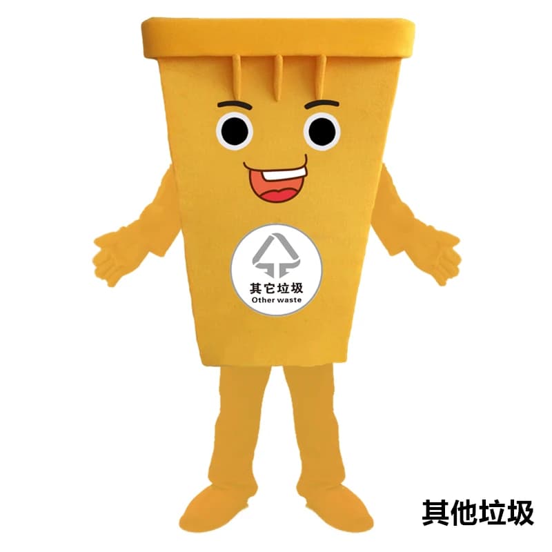 Green Recycle Trash Can Mascot Costume Adult Size Waste Ash Bin Garbage Can Anime Costumes Advertising Mascotte Fancy Dress Kits