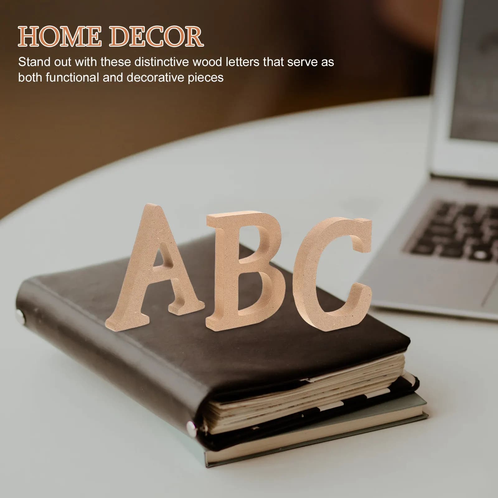 1Set Wooden Letter Alphabet Creative DIY Block Letters 26 Paintable Wood Letters for Home Decor Crafts Photography