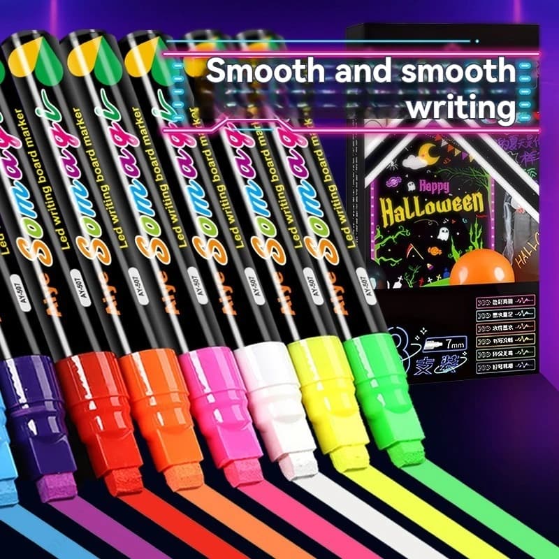 Pennarelli a gesso liquido cancellabili a 8 colori Penne lavabili e cancellabili a umido Neon Art Makers per lavagna Lavagna Segni Finestra di vetro