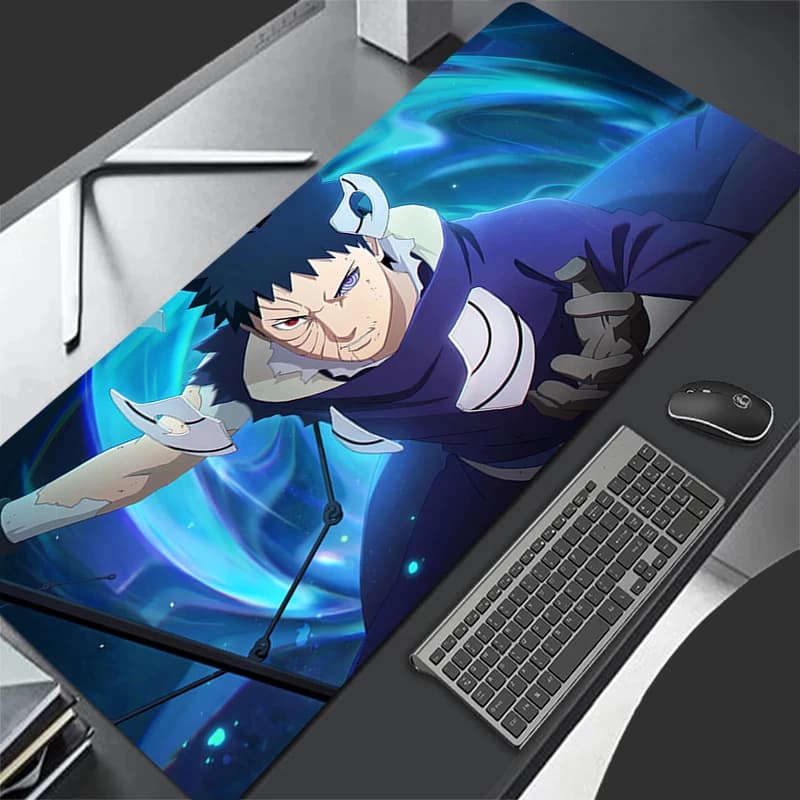 Tappetino per Mouse Anime Carpe Grande Naruto Obito Uchiha per PC Gamer, Tappetino da Scrivania Esteso per Tastiera Varmilo, Accessori Gaming