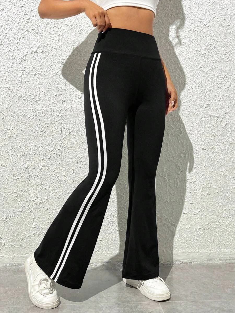 Leggings cargo a vita alta da donna, elasticizzati, slim fit, casual, a zampa, pantaloni alla moda streetwear per primavera ed estate