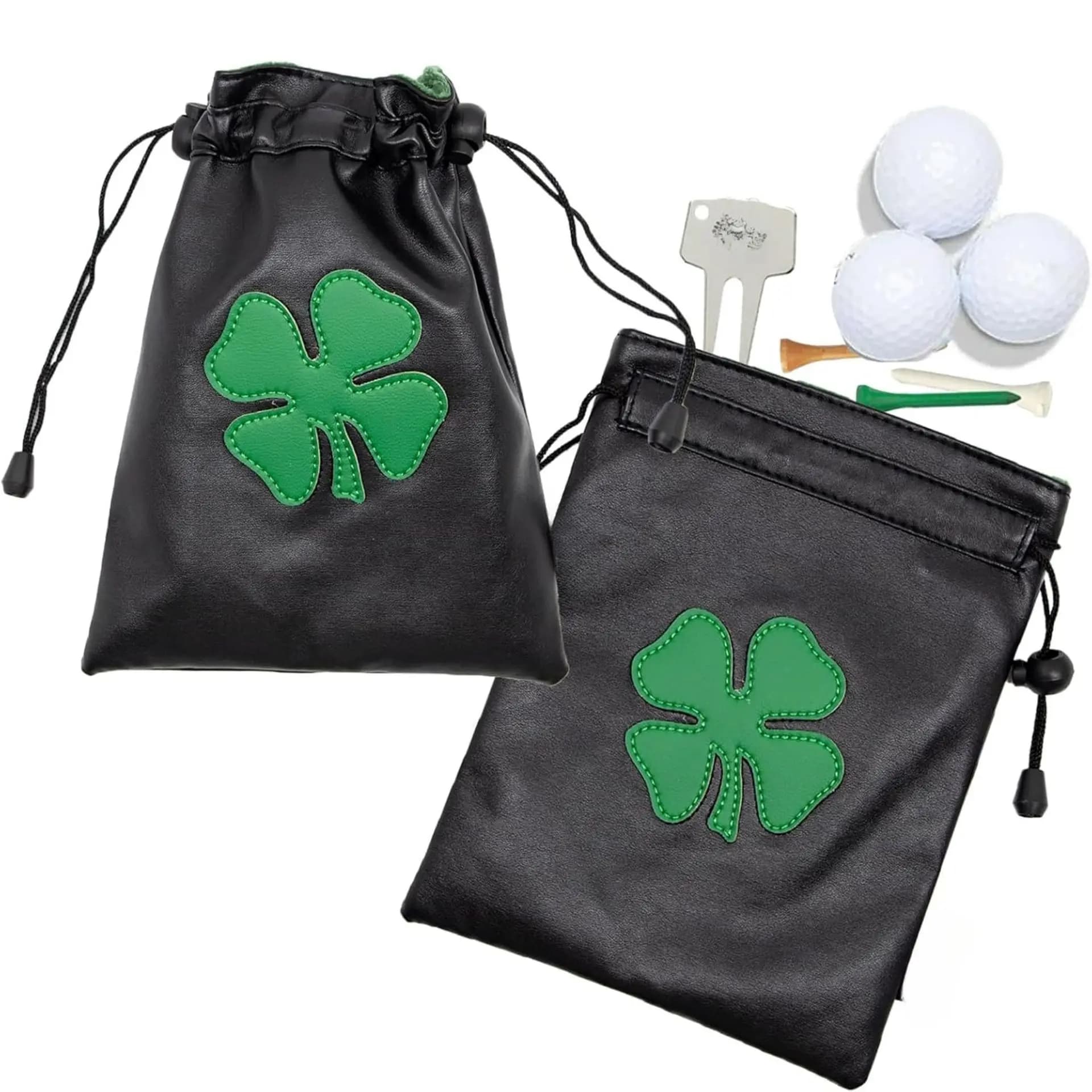 Borsa da golf piccola per palline Borsa da golf imbottita con fodera in PU con coulisse