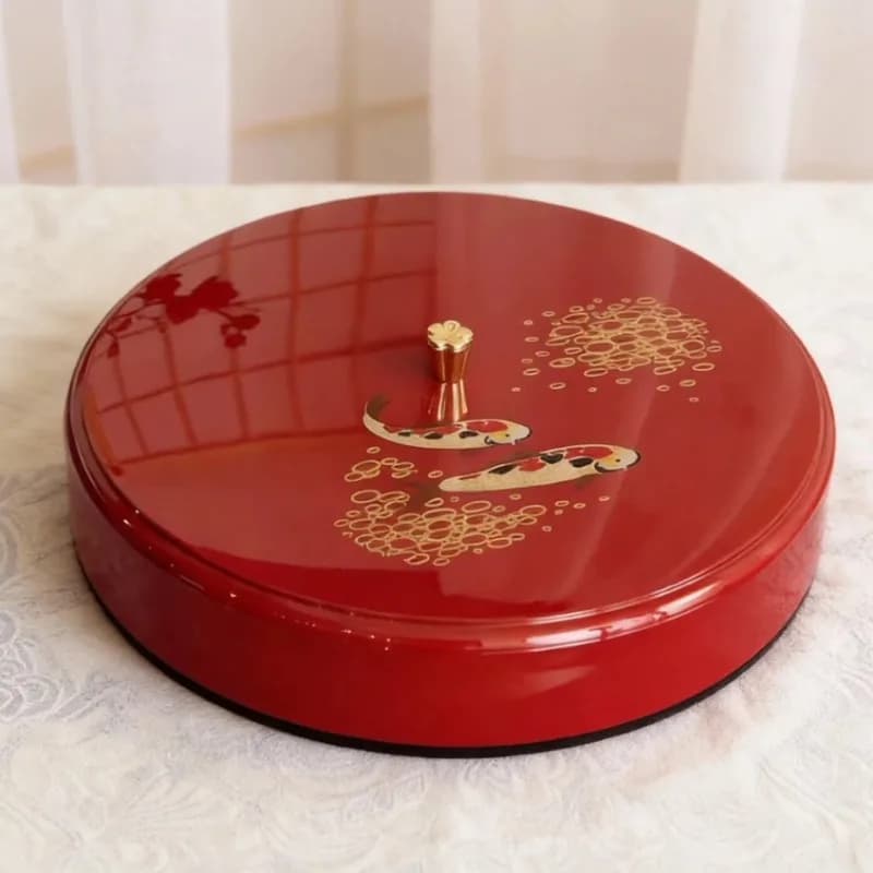 Vassoio di Frutta Secca Koi, Confezione Completa per Capodanno, Noci Giapponesi, Set Regalo per Tavolino da Salotto