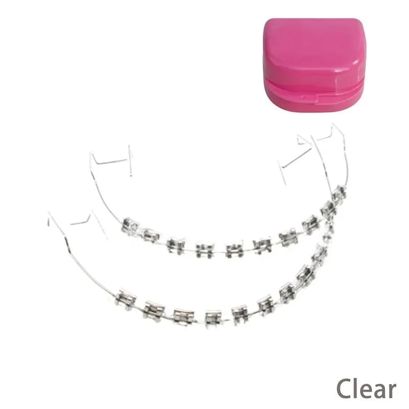 Decorazioni Dentali Temporanee di Alta Qualità, Colorate, con Fili Metallici, Supporti Ortodontici e Legature, 1 Paio