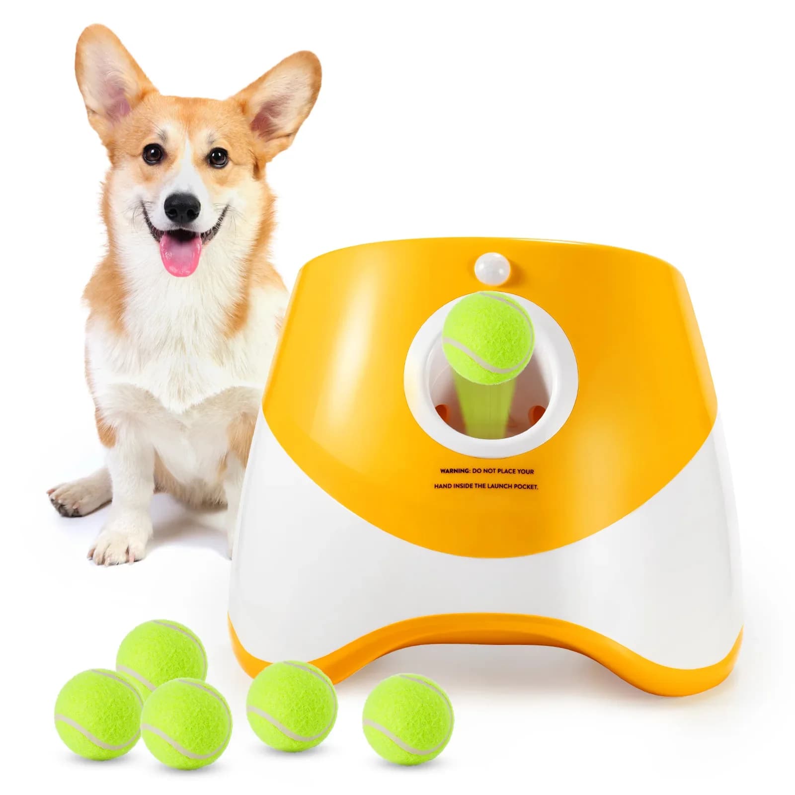 Lanciatore da tennis per cani Cani da compagnia automatici Chase Toy Mini Tennis Lancio Flipper Divertimento interattivo Lancio Catapulta ricaricabile