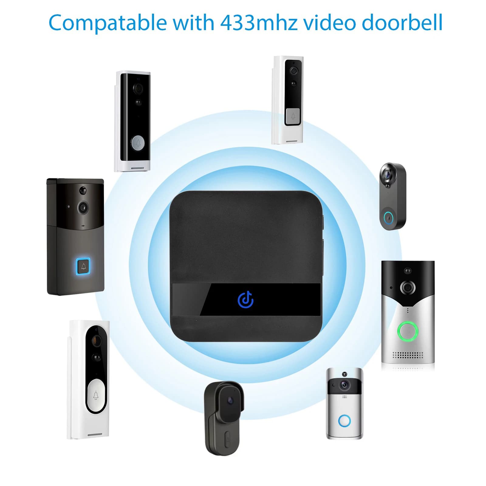 Eleopard AC 110-220V RF 433Mhz Campanello interno intelligente senza fili per WiFi By Bell Ring Videocitofono