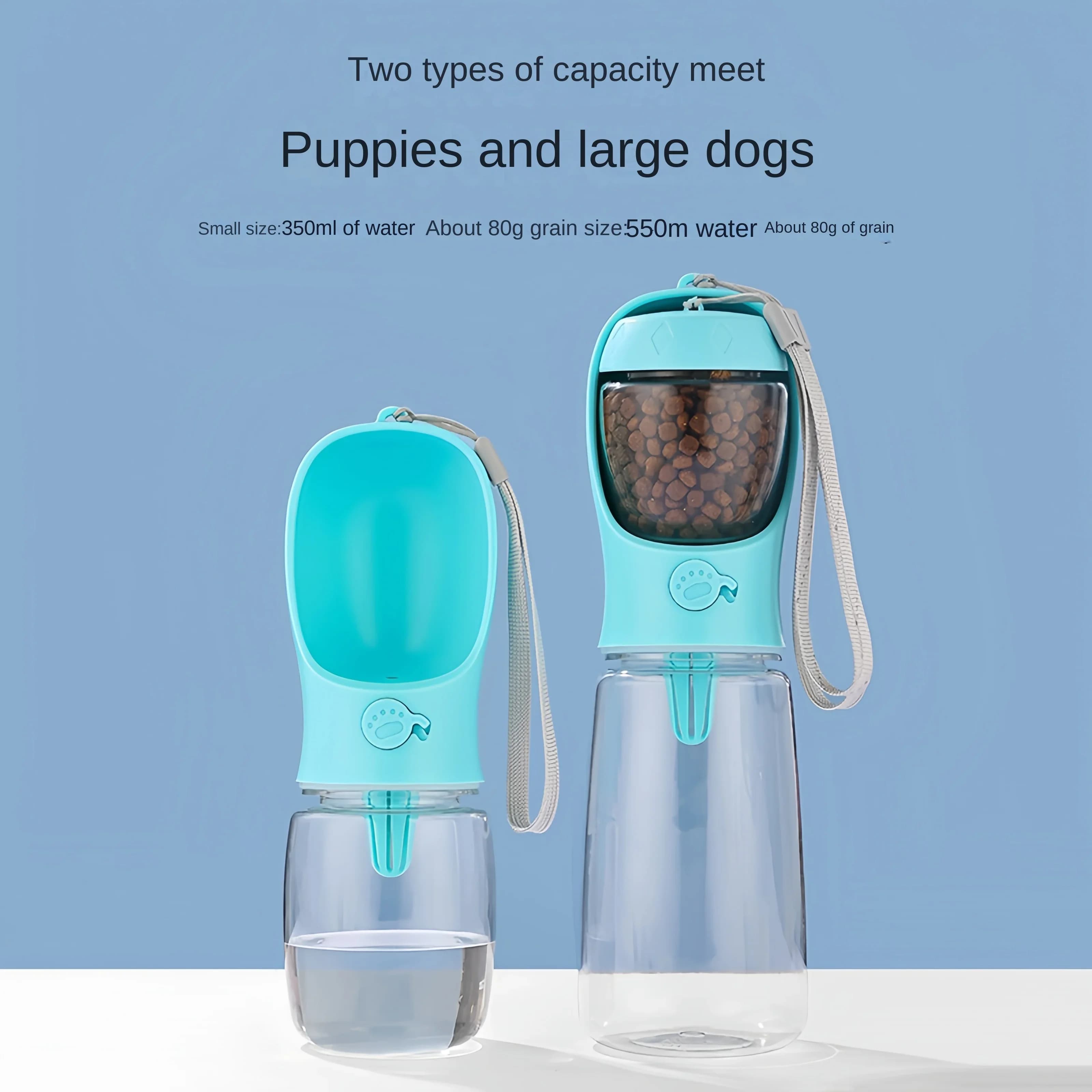 Forniture portatili per l'alimentazione e l'irrigazione del cane e del gatto Materiale portatile per uso alimentare Bottiglia per tazza d'acqua per animali domestici da viaggio per cani con distributore di cibo