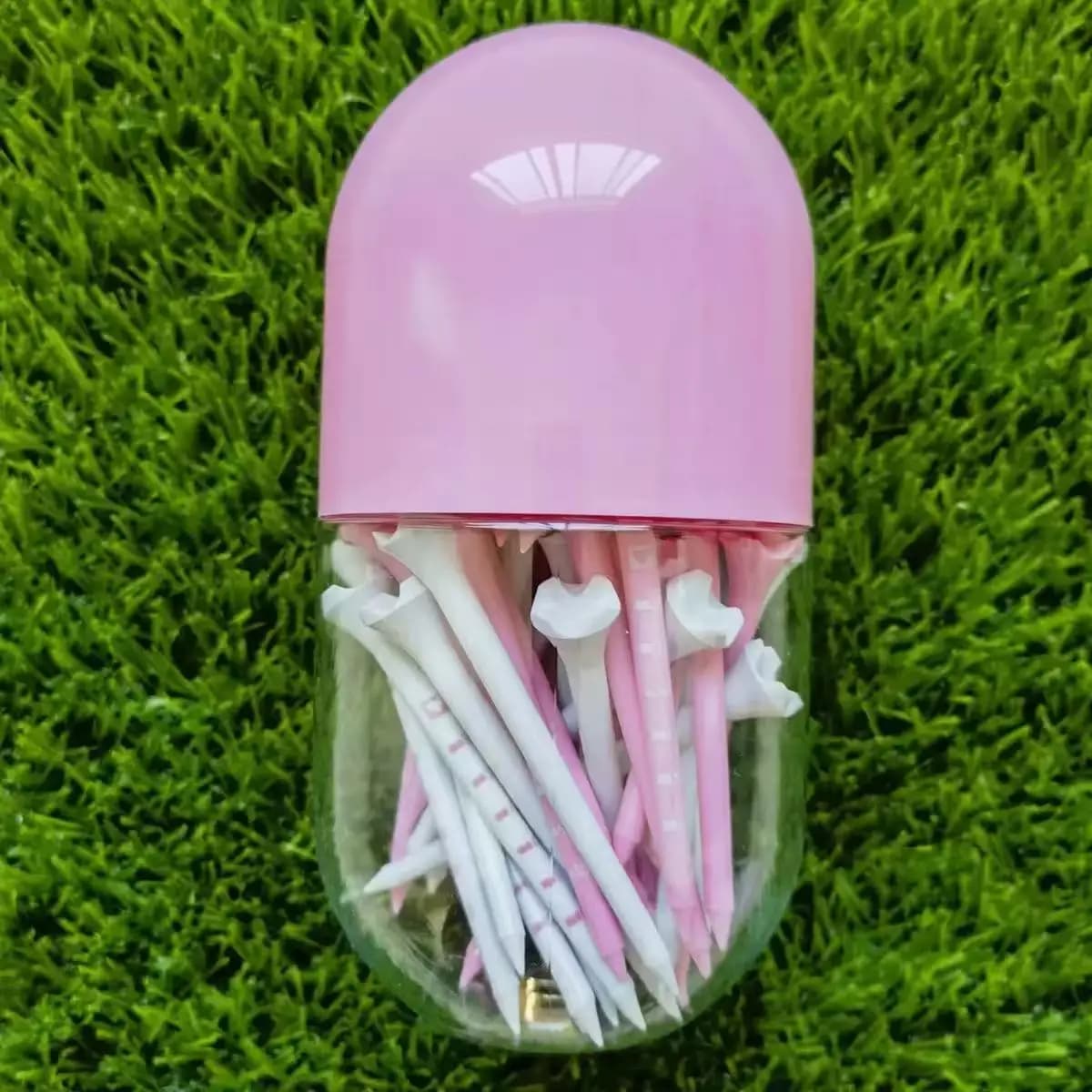 Tees da golf in plastica da 50 pezzi con lattina portaoggetti, accessori regalo per la pratica del golf