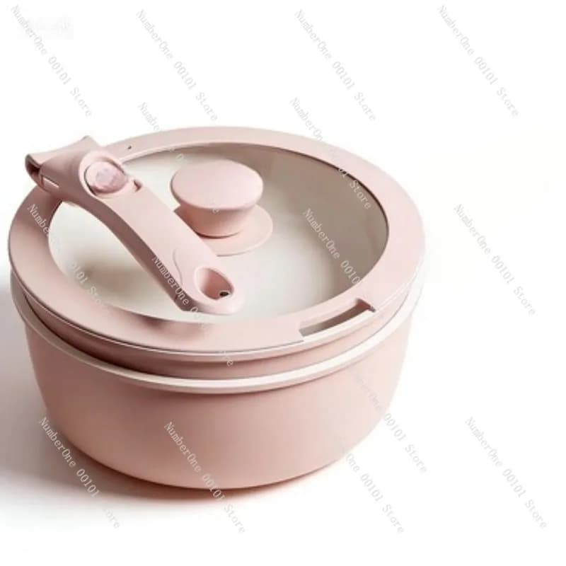 Set di Pentole in Ceramica Antiaderente con Manico Staccabile, Padella, Pentola per Zuppa, Padella Piatta, Set di Utensili da Cucina per Uso Domestico