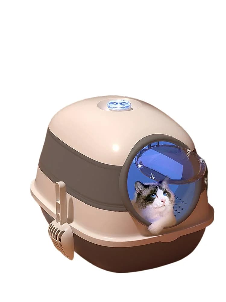 Bacino per lettiera per gatti deodorizzazione automatica di grandi dimensioni, deodorante per WC completamente chiuso, bacino per merda per gatti