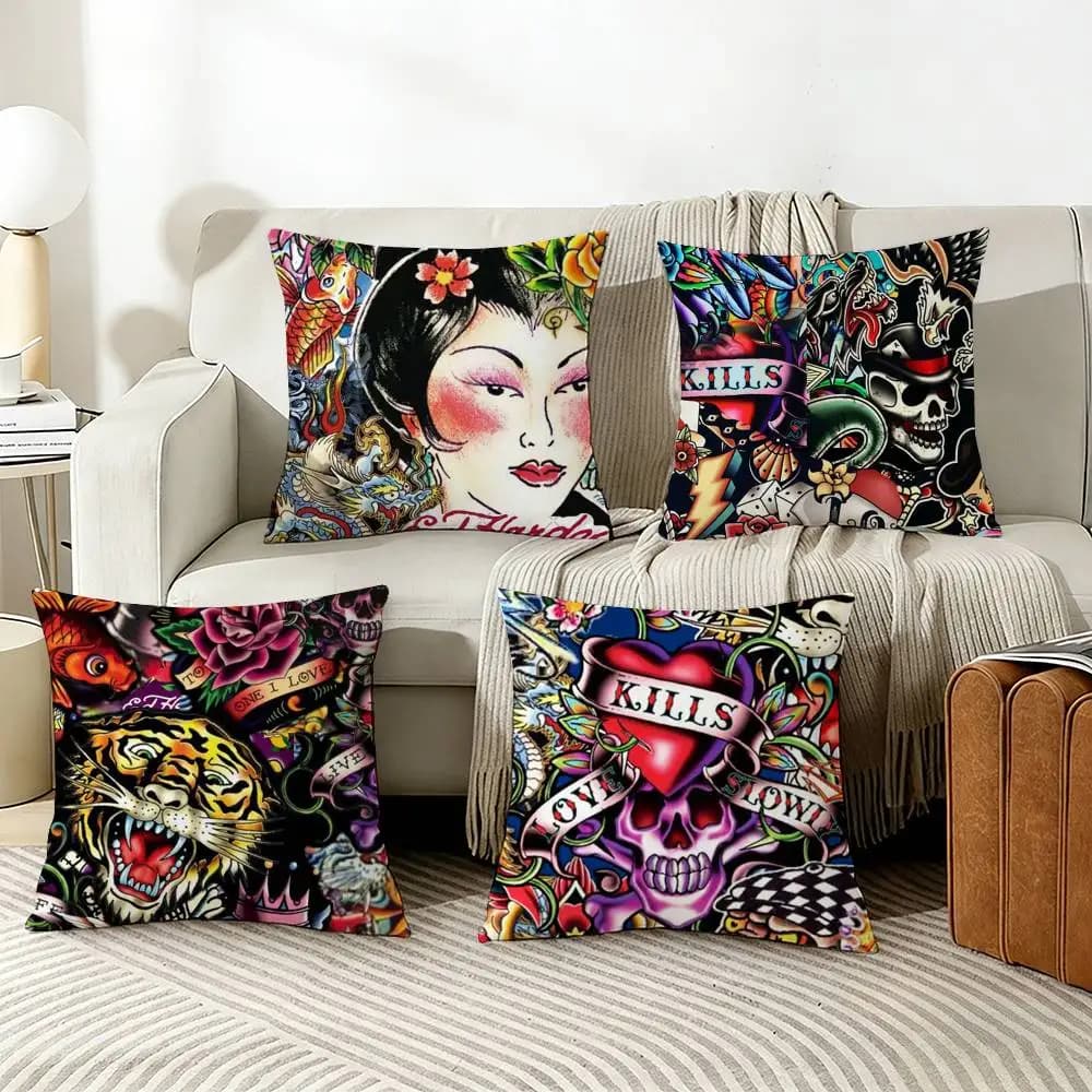 Fodera per cuscino E-Ed Hardy Brands, adatta per la decorazione della casa, della camera da letto e del soggiorno.