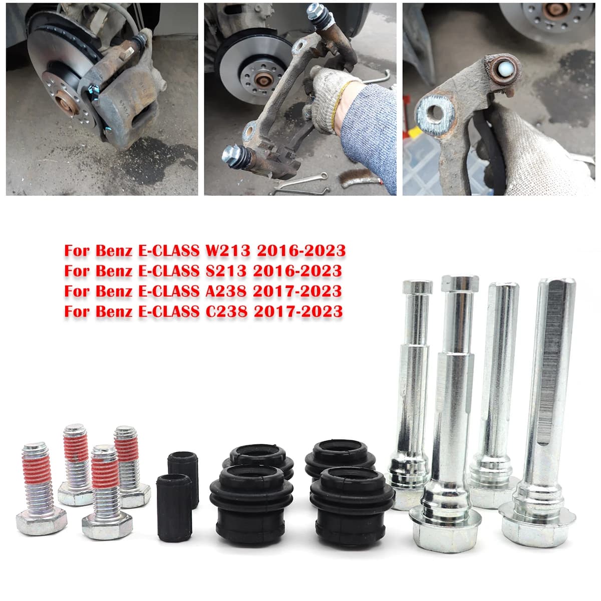 Kit 14 pz. Perni Guida Cilindro Freno per Benz Classe E W213 S213 A238 C238, con Bulloni e Guarnizioni per Alloggiamento Disco