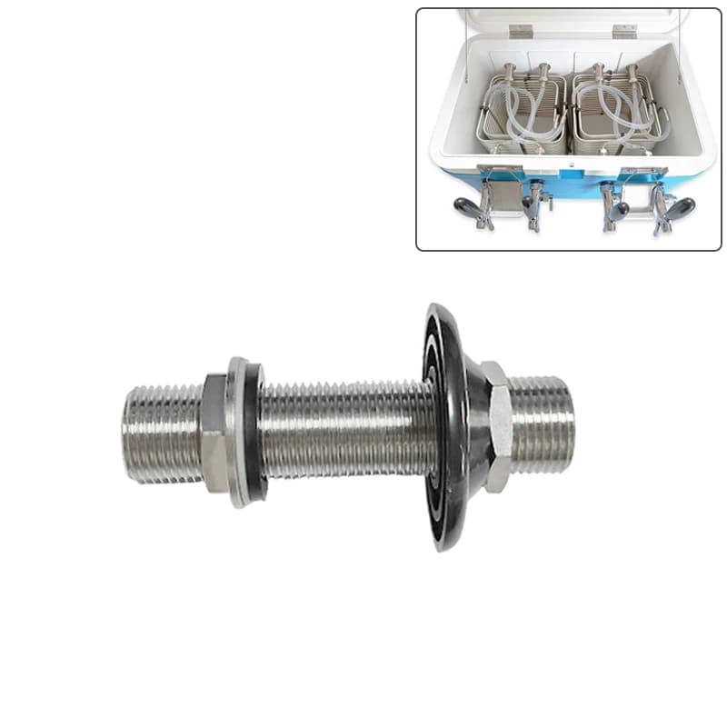 100mm Shank(5/8'' Thread),Jocket Box Chiller Cooler Connection Shank,with Nipple Barb Option,Draft Beer Faucet Coupler