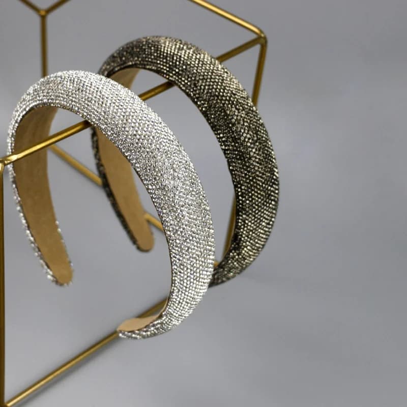 Fascia per capelli con strass completi da donna, accessori per capelli con spugna voluminosa, super brillante, fermagli per capelli per il lavaggio del viso, copricapo
